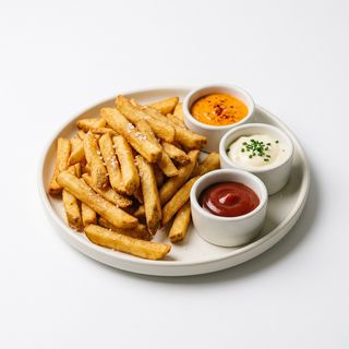 Patatas Fritas Con 3 Salsas