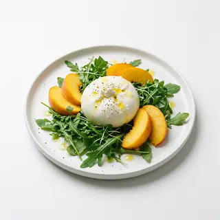 Burrata con Melocotón