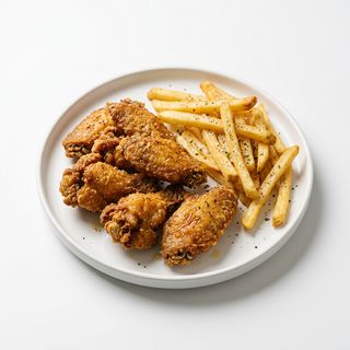 Alitas De Pollo 6 Uds. + Patatas Fritas