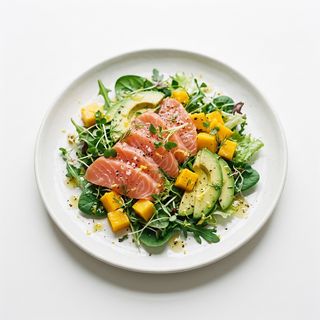 Ensalada De Salmón Con Aguacate Y Mango