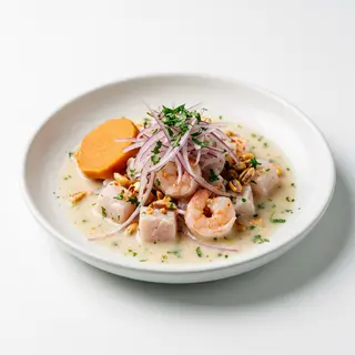 Ceviche Mixto De Corvina Y Langostinos
