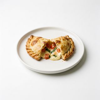 Empanadita de mozzarela, tomate y albahaca