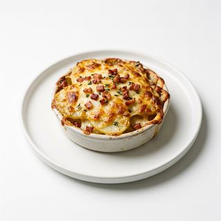 Patatas Gratinadas Con Bacón Y Queso