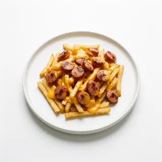 Patate con wurstel + cheddar