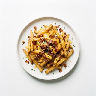 Patatine fritte con cheddar e bacon
