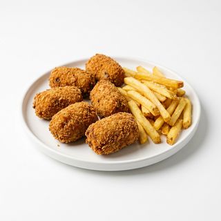 Croquetas De Pollo 7 Uds. + Patatas Fritas