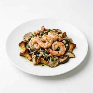 Salteado De Setas De Temporada Con Gambas