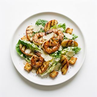 Ensalada César Al Fuego Con Gamba