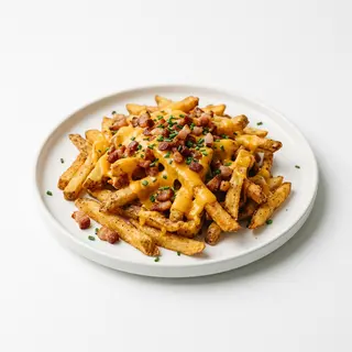 Patatine con cheddar e pancetta
