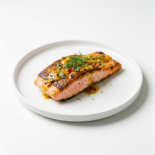 Salmón A La Plancha (Salsa De Fruta)
