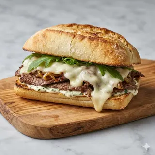 Pan Con Ternera Y Queso