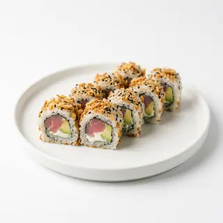 A22. Uramaki Atún Con Cebolla Frita (8 Uds.)