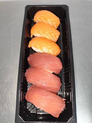 Nigiri De Salmón Con Atún Y Langostino N° 25 (6 Pzs.)