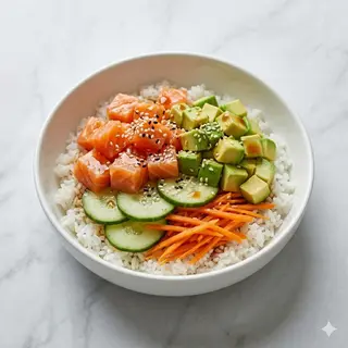 C403 Chirashi salmón y aguacate (ración individual)