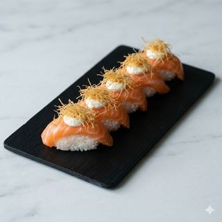 Nigiri De Salmón Flambeado Con Philadelphia (8 Pzs.)