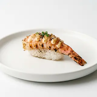 64 Nigiri flameado de gambas con mayonesa (1 ud.)