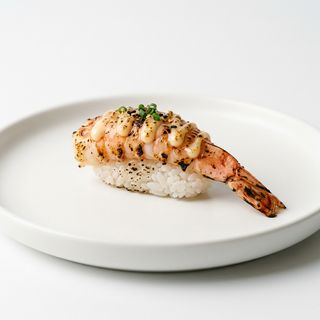 64 Nigiri flameado de gambas con mayonesa (1 ud.)