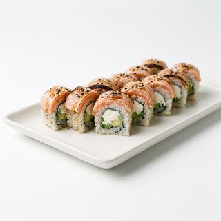 Uramaki Tataki de Salmón y Queso de Cabra (10 uds.)