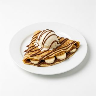 Crepe com Banana, Nutella e Gelado