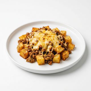 Tapa De Patatas Con Queso Y Carne