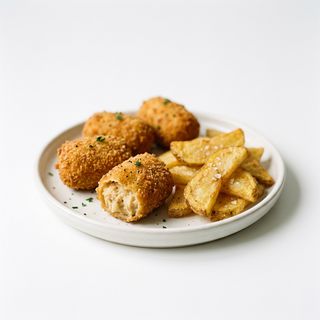 Tapa De Croquetas De Pollo Con Patatas