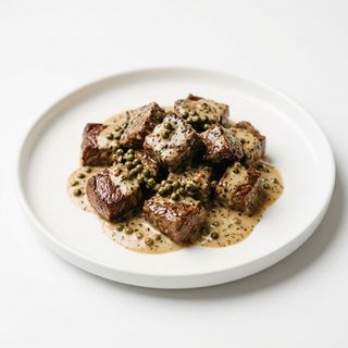 Tapa De Dados De Solomillo A La Pimienta Verde