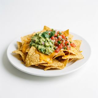 Tapa De Nachos Con Queso Y Guacamole
