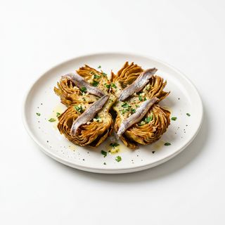 Alcachofas A La Romana Con Anchoas