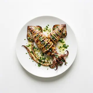 Calamars a la planxa amb all i julivert