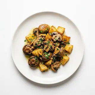 Champiñones Al Ajillo Con Patatas