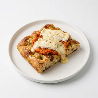 Focaccia de sobrasada y queso brie