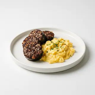 Morcilla De Arroz Con Huevos Revueltos
