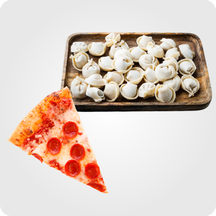 გაყინული პიცა და ნახევარფაბრიკატები