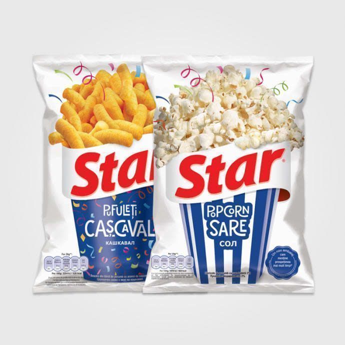 Popcorn și pufuleți.