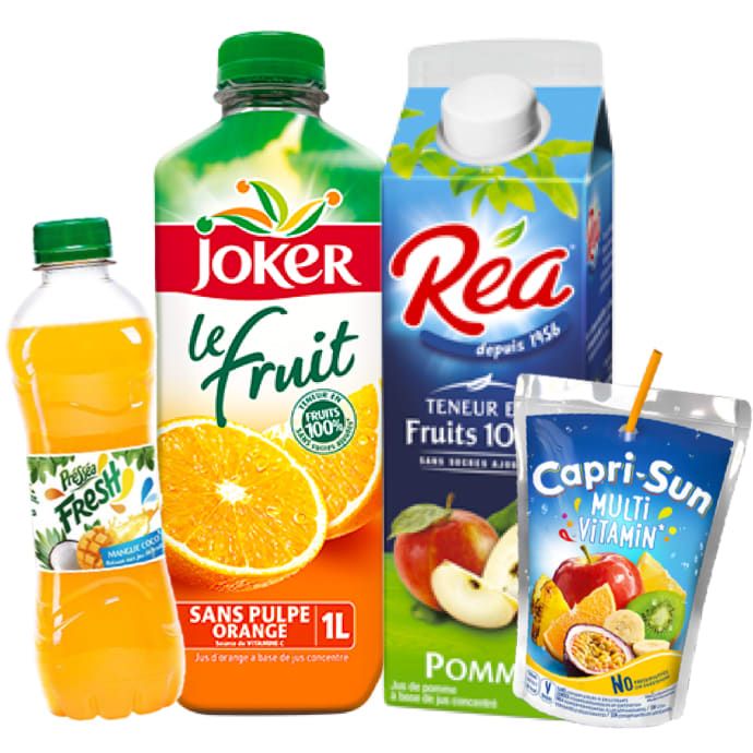 Jus de fruits et sirops.