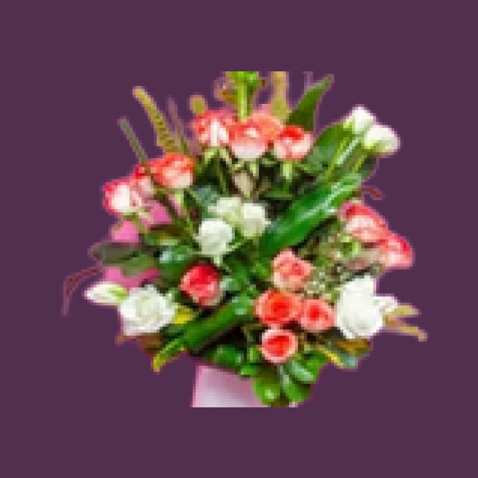 Composition Florale Avec Vase En Céramique 