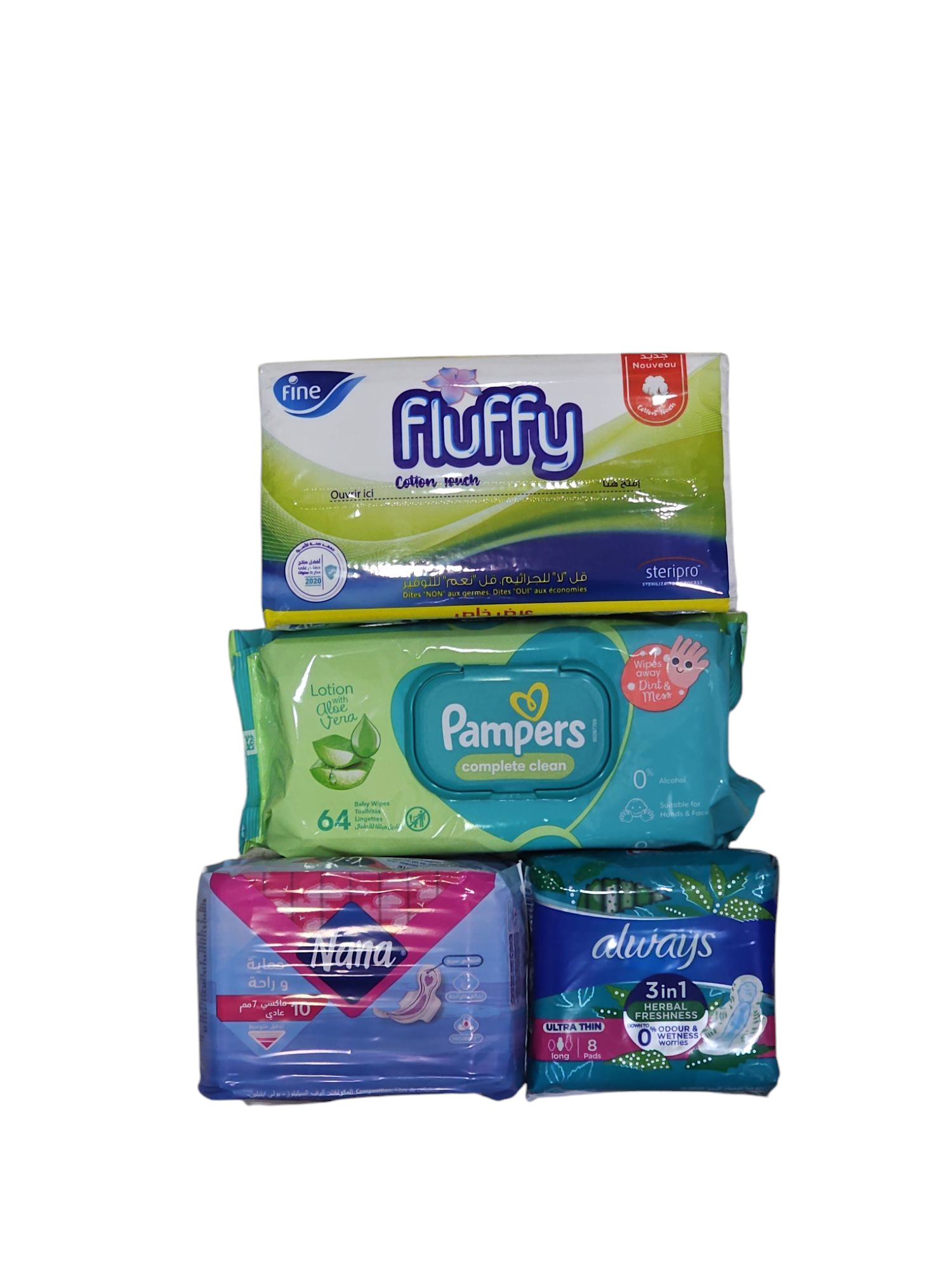 Mouchoirs et serviette intime