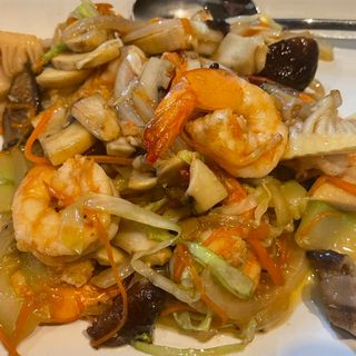 Langostinos con verduras