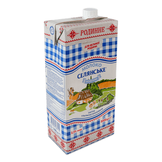 Молоко ультрапастеризоване «Селянське» «Сімейне» особливе 2,5% (2000г)