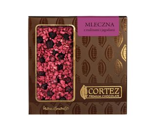 CZEKOLADA MLECZNA Z MALINAMI I JAGODAMI 85G