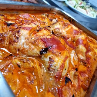 Pollo Con Nata Y Patatas Al Horno Muslos Contramuslo