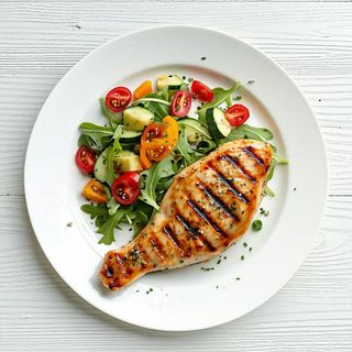 Petto di pollo alla piastra con contorno