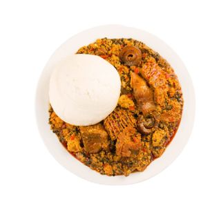 Semo with bitterleaf or egusi or ogbono with beef