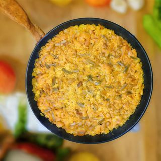 Paella De Coliflor, Bacalao Y Ajos Tiernos