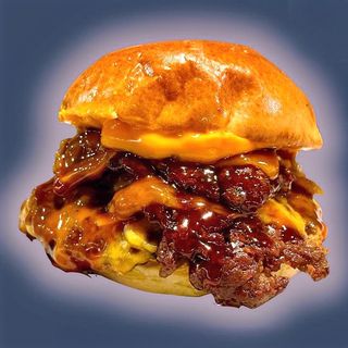 Burger Samurai Demon + patatas + bebida