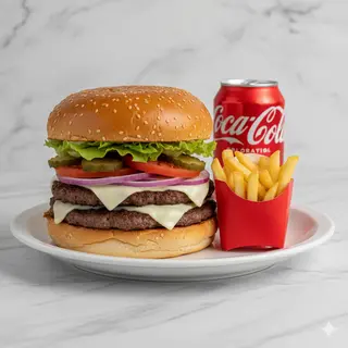 Menú Hamburguesa De Ternera Clásica Doble