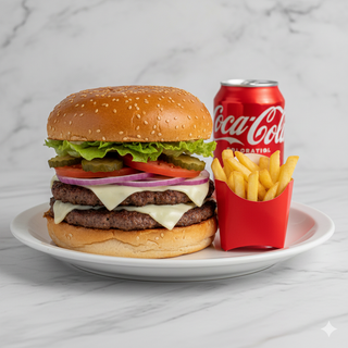 Menú Hamburguesa De Ternera Clásica Doble