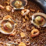 Paella de zamburiñas
