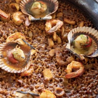 Paella de zamburiñas