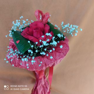 Bouquet Rosa rossa singola 